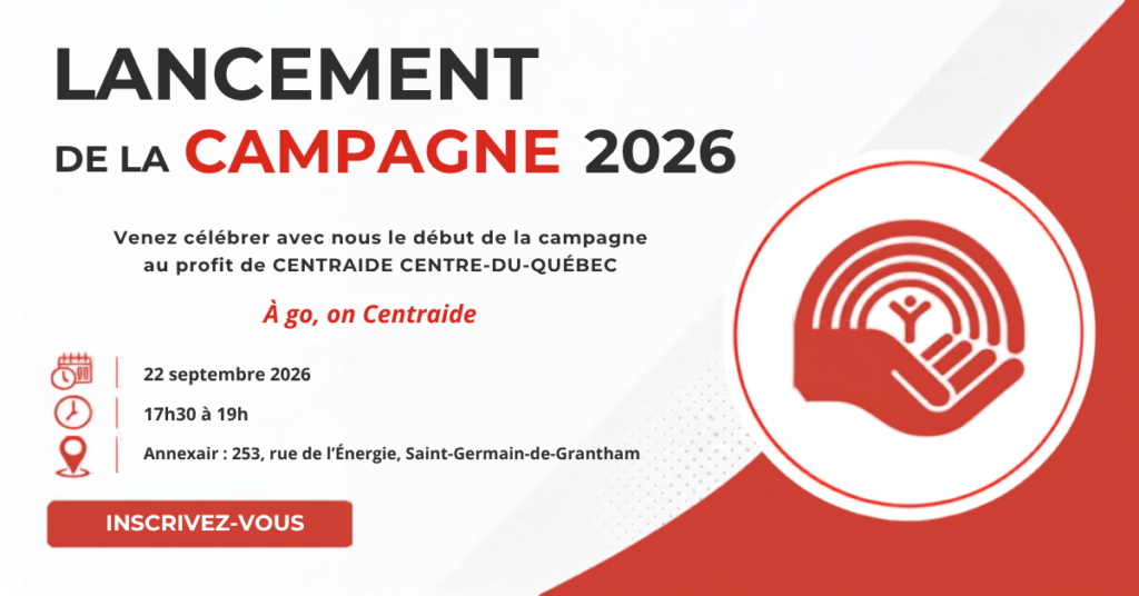 Invitation au lancement de campagne 2026 de Centraide CDQ